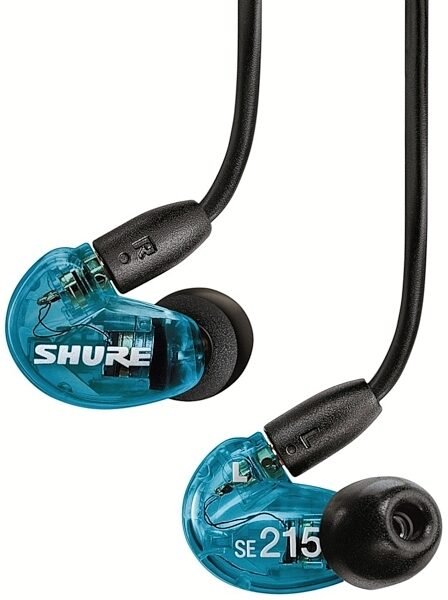 Shure SE215 Sound Isolating Earphones, Blue, SE215SPE, Special Edition, Straight Hanging
