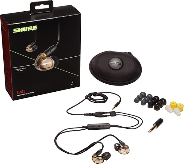 Shure SE535+UNI Sound Isolating Earphones, Package Contents