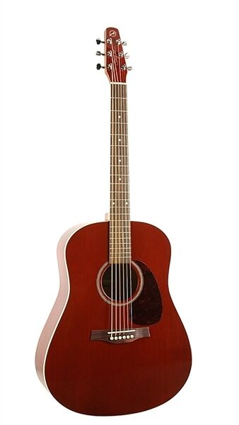 Seagull S6 Cedar Acoustic Guitar, Transparent Red Gloss