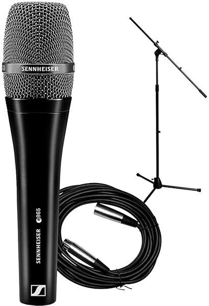 Sennheiser e965 Dual-Pattern Condenser Handheld Microphone, Bundle with Boom Stand and Cable, pack