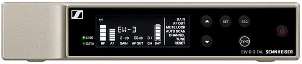 Sennheiser EW-D ME 2 Lavalier Set Wireless Microphone System, Band Q1-6 (470.2-526 MHz), Action Position Back