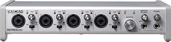 TASCAM Series 208i USB Audio Interface, Warehouse Resealed, Detail Front