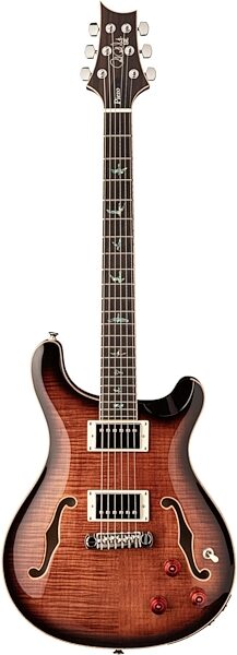 PRS Paul Reed Smith SE Hollowbody II Piezo Electric Guitar (with Case), Black Gold Burst, Open Box (Very Good), Main