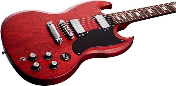 Gibson SG Special '70s Tribute Electric Guitar, with Gig Bag, Satin Cherry Closeup