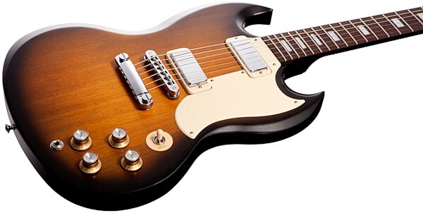 Gibson SG Special '70s Tribute Electric Guitar, with Gig Bag, Satin Vintage Sunburst Closeup