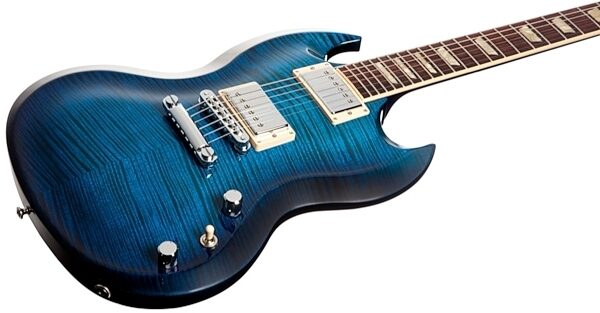 Gibson SG Diablo Premium Plus Electric Guitar (with Case), Manhattan Midnight Closeup