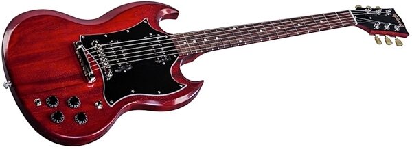 Gibson 2017 SG Faded T Electric Guitar (with Gig Bag), Worn Cherry Closeup