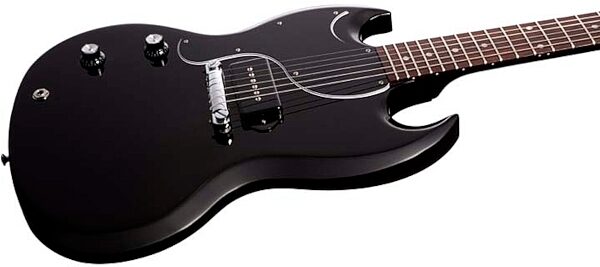 Gibson Left-Handed SG Junior Electric Guitar with Gig Bag, Ebony Closeup