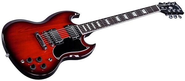 Gibson 2017 SG Standard Traditional Electric Guitar (with Case), Cherry Burst Closeup