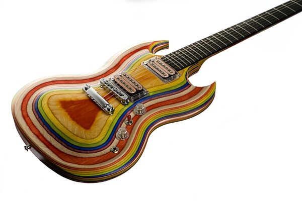 Gibson SG Zoot Suit Limited Edition Electric Guitar (with Gig Bag), Rainbow - Closeup