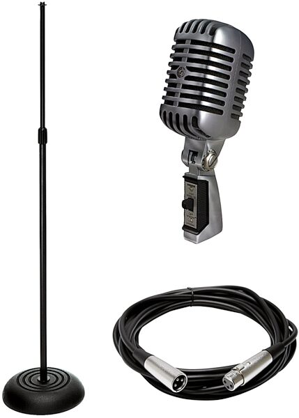 Shure 55SH Series II Cardioid Dynamic Microphone, With Microphone Stand and Cable, shure