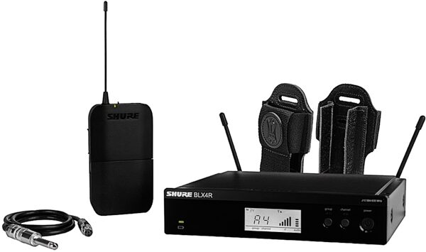 Shure BLX14R Wireless Guitar System, Band H11 (572-596 MHz), Bundle with Levy&#039;s Bodypack Holder, pack