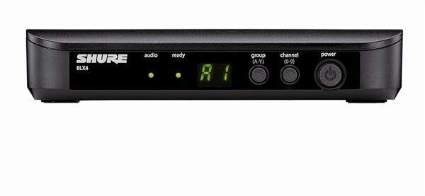 Shure BLX24/B58 Handheld Wireless Beta58A Microphone System, Band J11 (596-616 MHz), BLX4 Receiver Front