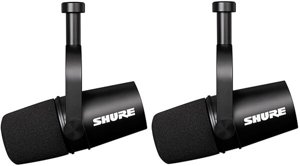 Shure MV7X Cardioid Dynamic Podcast Microphone with XLR Output, Pair, view
