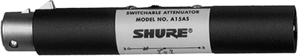 Shure A15AS Switchable In-Line Audio Attenuator, New, Action Position Back