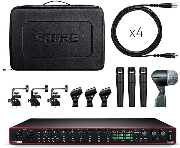 Shure + Focusrite Drummer's Track Pack, New, Main