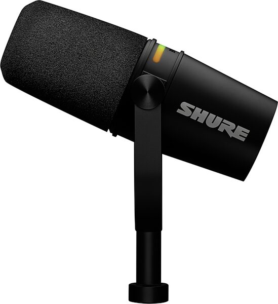Shure MV7+ Hybrid USB/XLR Podcast Microphone, Black, Bundle with Headphones, Action Position Back
