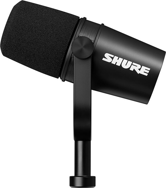 Shure MV7X Cardioid Dynamic Podcast Microphone with XLR Output, Bundle with Desk Boom Stand, Action Position Back