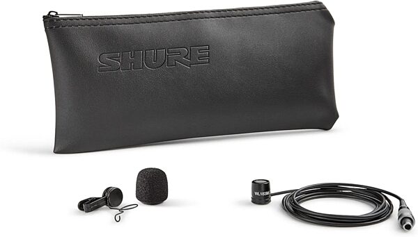 Shure WL183M Omnidirectional Lavalier Microphone, LEMO Connector, Black, Action Position Back