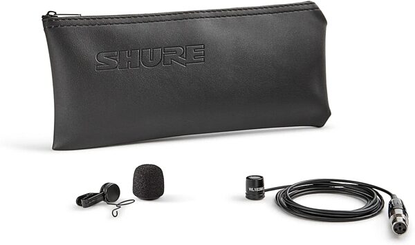 Shure WL183M Omnidirectional Lavalier Microphone, TQG/TA4F Connector, Black, Action Position Back
