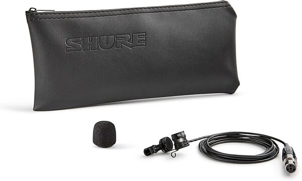 Shure WL185M Low-Profile Cardioid Lavalier Microphone, TQG/TA4F Connector, Black, Action Position Back