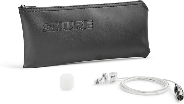 Shure WL185M Low-Profile Cardioid Lavalier Microphone, TQG/TA4F Connector, White, Action Position Back