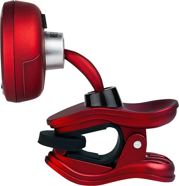 Snark SIL-1 Silver Snark Clip-On Chromatic Tuner, Red, Angled Side