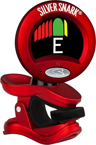 Snark SIL-1 Silver Snark Clip-On Chromatic Tuner, Red, Angled Front
