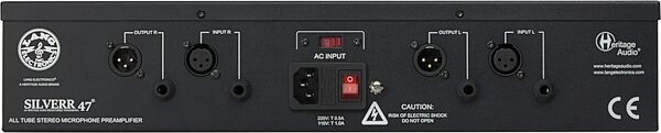 Heritage Audio & Lang Electronics Silverr 47 Tube Dual Microphone Preamp, New, Action Position Back