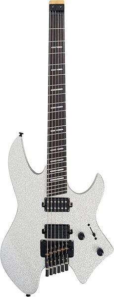 Sire Larry Carlton X6 Headless Electric Guitar (with Gig Bag), Silver Sparkle, Action Position Back