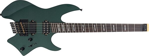 Sire Larry Carlton X6 Headless Electric Guitar (with Gig Bag), Green, Action Position Back