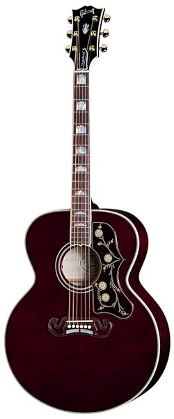 Gibson J-200 Super Jumbo Standard Acoustic-Electric Guitar (with Case), Wine Red