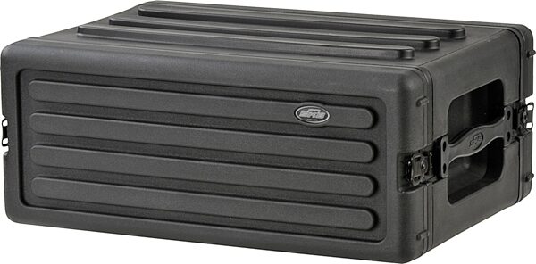 SKB Roto-Molded Shallow Rack Case, 4-Space, Cover On Angle Left
