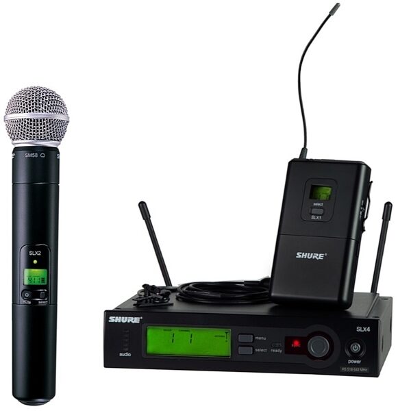 Shure SLX124/85/SM58 Wireless System SM58 Handheld Transmitter and 85 Lavalier, Main