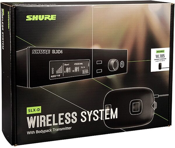 Shure SLXD14/85M Lavalier Wireless Microphone System, Band G58 (470-514 MHz), Boxshot Front