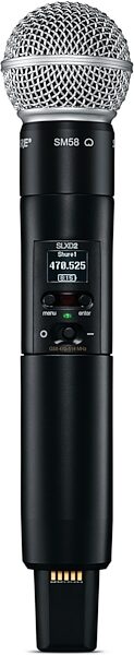 Shure SLXD24/SM58 Handheld Wireless SM58 Microphone System, Band J52 (558-602, 614-616 MHz), Blemished, Detail Side