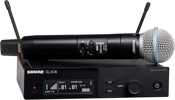 Shure SLXD24/B58 Handheld Wireless Beta 58 Microphone System, Band H55 (514-558 MHz), Main