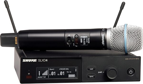 Shure SLXD24/B87A Beta 87A Vocal Wireless Microphone System, Band G58 (470-514 MHz), Main