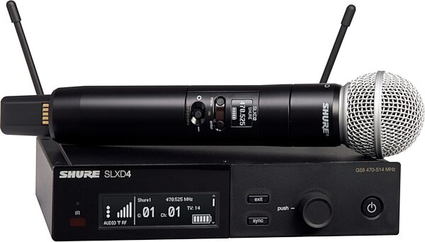 Shure SLXD24/SM58 Handheld Wireless SM58 Microphone System, Band J52 (558-602, 614-616 MHz), Blemished, Main