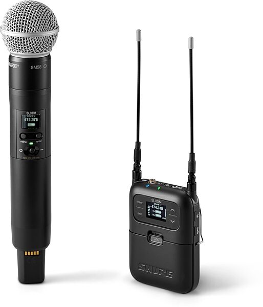 Shure SLXD25/SM58 Portable Wireless System with SM58 Handheld Transmitter, Band G58, Action Position Back