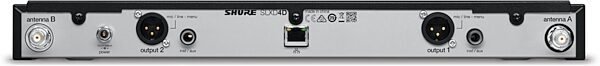 Shure SLXD4D Dual-Channel Wireless Receiver, Band G58 (470-514 MHz), Detail Back