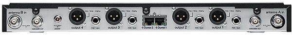 Shure SLXD4Q+ Quad Channel Digital Wireless Receiver with Dante Audio, Band G57, Main Back