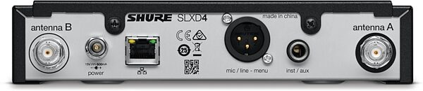 Shure SLXD14/98H Instrument Wireless Microphone System, Band H55 (514-558 MHz), Detail Side