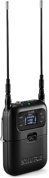 Shure SLXD15/W85 Portable Digital Wireless System with SLXD1 Bodypack Transmitter and WL185 Cardioid Lavalier Microphone, H55, Action Position Back