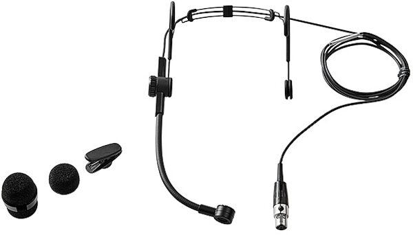 Shure SM39 Cardioid Headworn Condenser Microphone, Black, SM39-TQG, with TA4F Connector, Main with all components Front