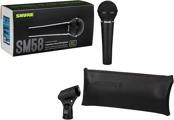 Shure SM58 Dynamic Handheld Microphone, Black (Limited Edition), Blemished, Action Position Back