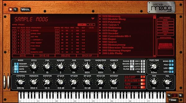 IK Multimedia SampleMoog Software, Screenshot