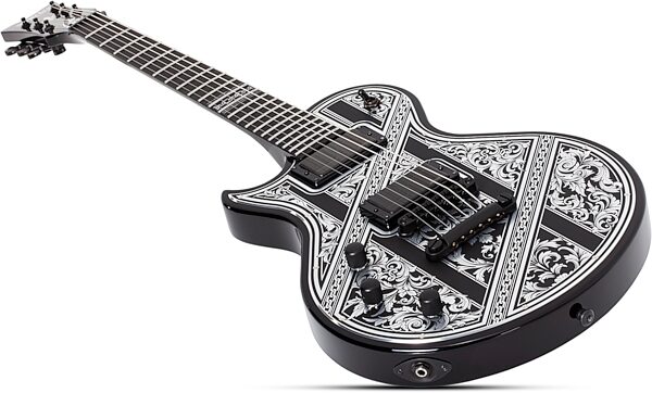 Schecter Solo II Przym Palladium Electric Guitar, Left-Handed, Gloss Black, Action Position Back