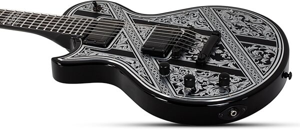 Schecter Solo II Przym Palladium Electric Guitar, Left-Handed, Gloss Black, Action Position Back