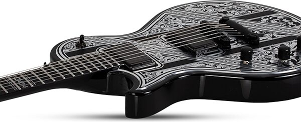 Schecter Solo II Przym Palladium Electric Guitar, Left-Handed, Gloss Black, Action Position Back